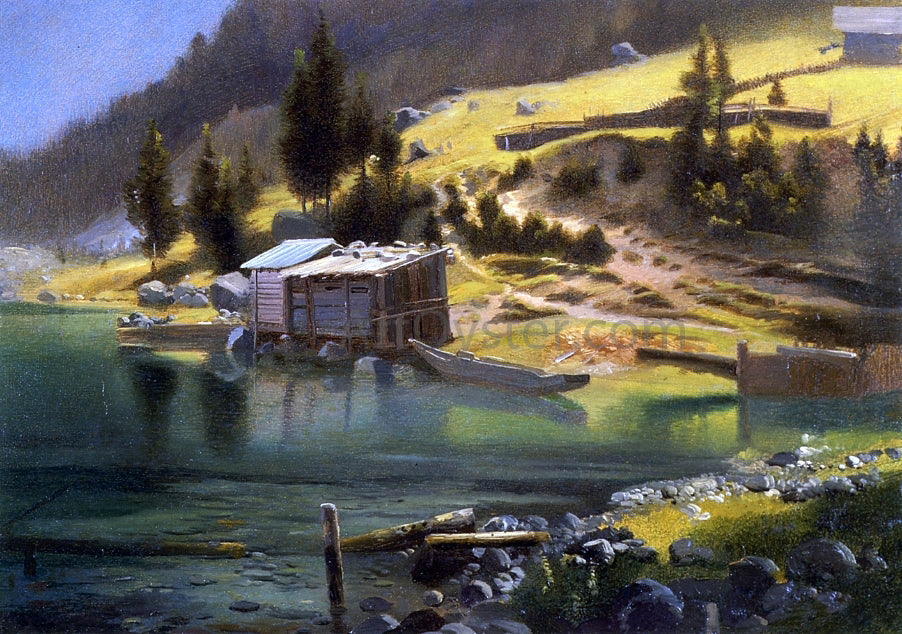  Albert Bierstadt A Fishing and Hunting Camp, Loring, Alaska - Canvas Print