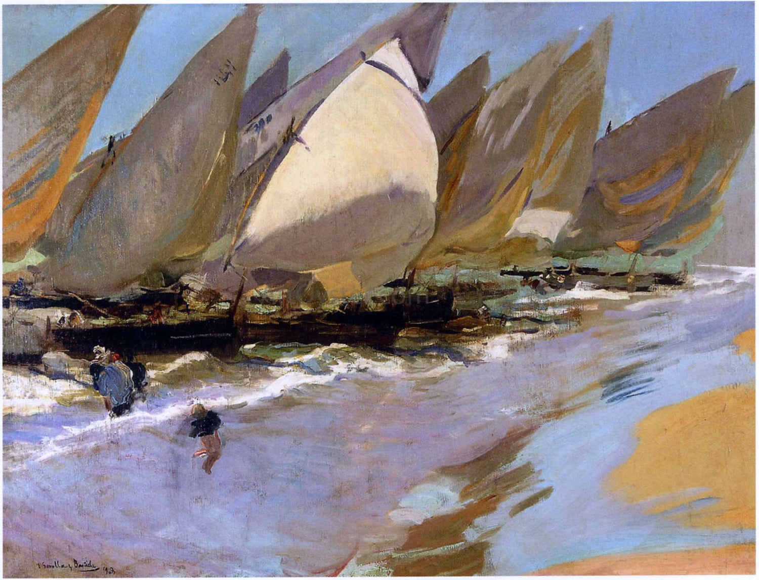  Joaquin Sorolla Y Bastida Fishing Boats - Canvas Print