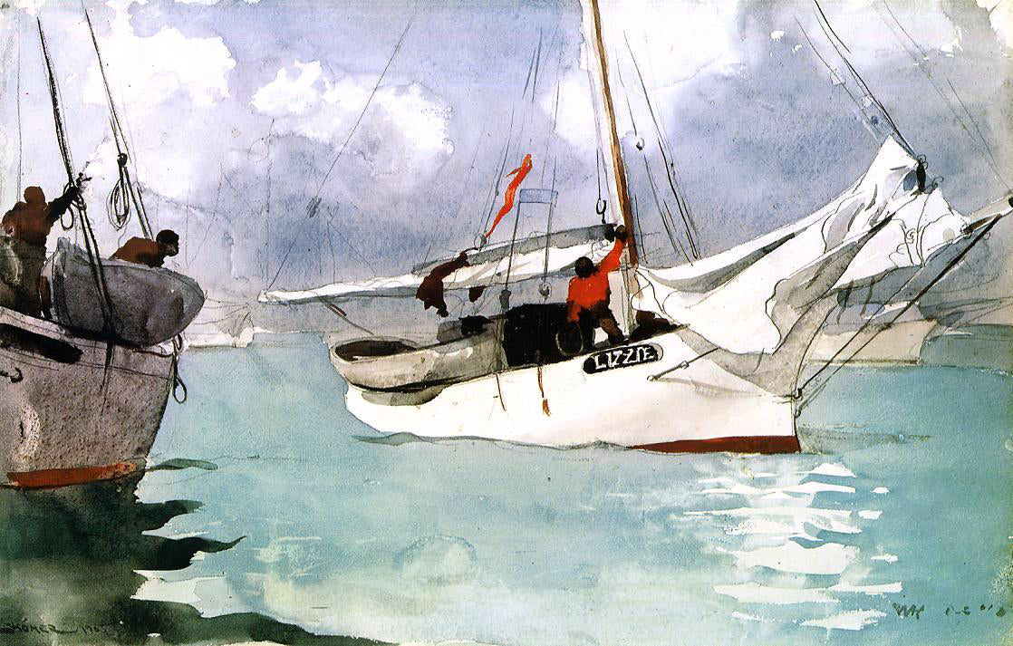  Winslow Homer A Fishing Boat, Key West - Canvas Print