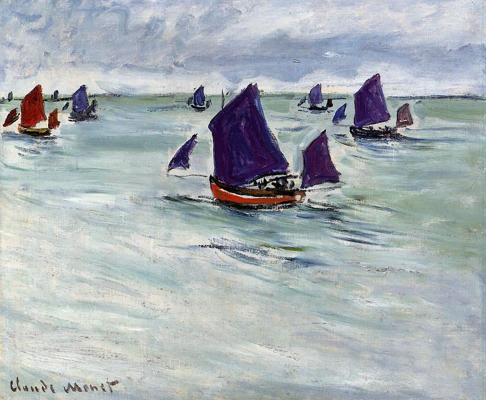  Claude Oscar Monet Fishing Boats off Pourville - Canvas Print