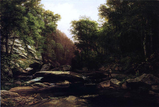  George Hetzel Fishing Near Shade Run Furnace - Canvas Print