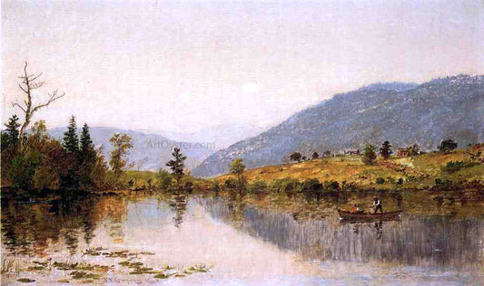  Jasper Francis Cropsey Fishing on a Lake - Canvas Print