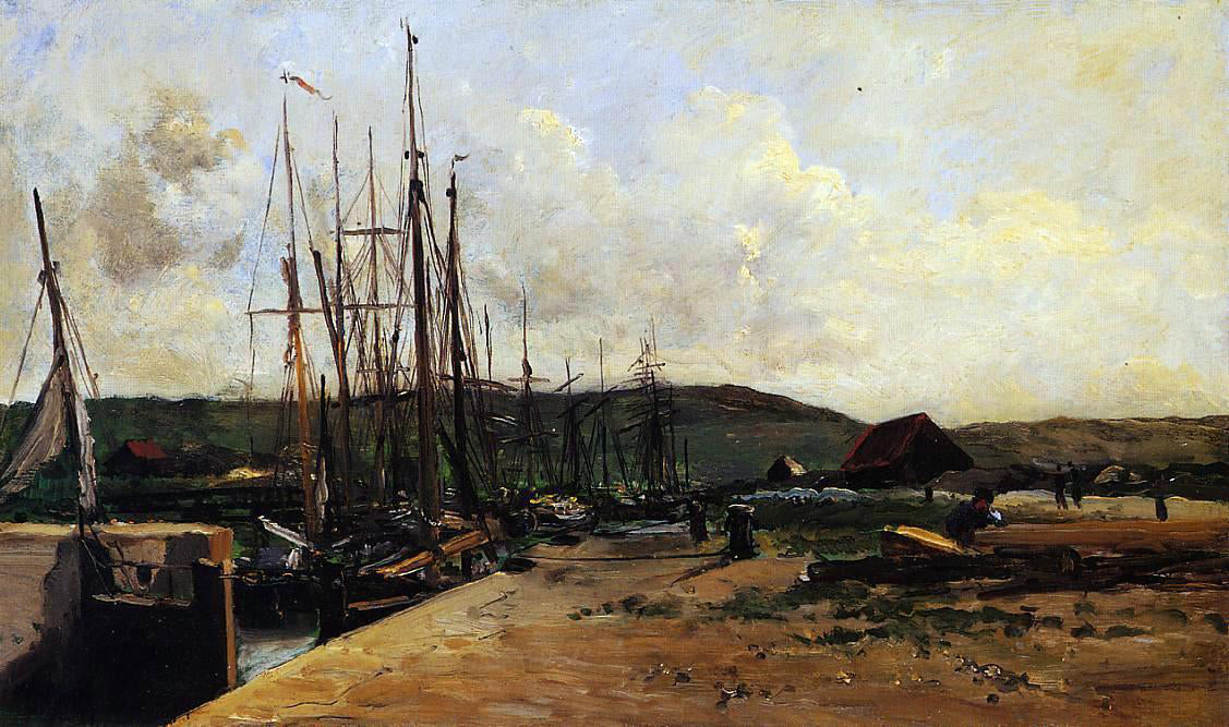  Charles Francois Daubigny Fishing Port - Canvas Print