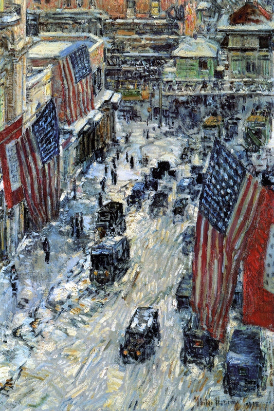  Frederick Childe Hassam Flags on Fifty-Seventh Street - Canvas Print