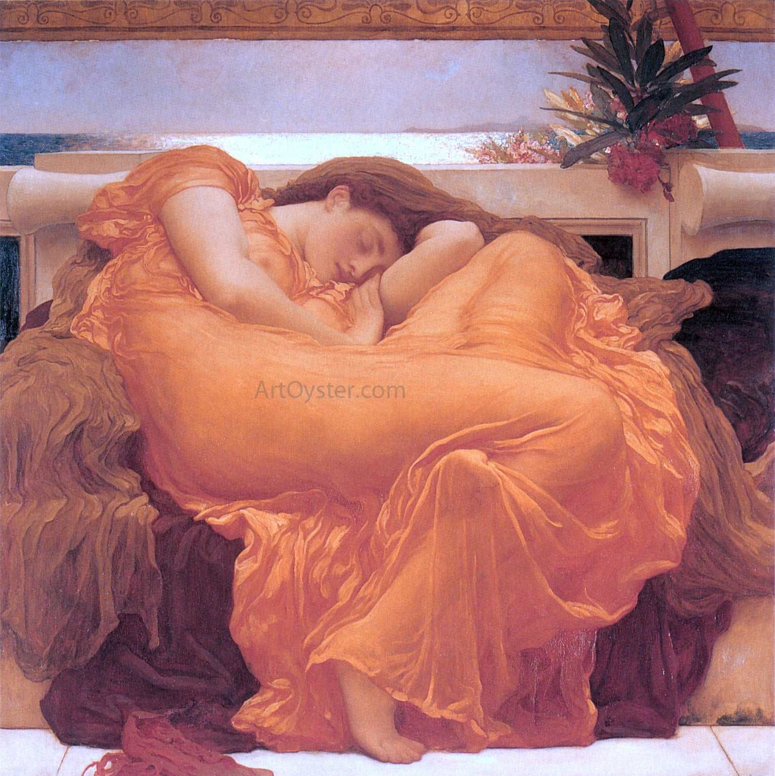  Lord Frederick Leighton Flaming June - Canvas Print