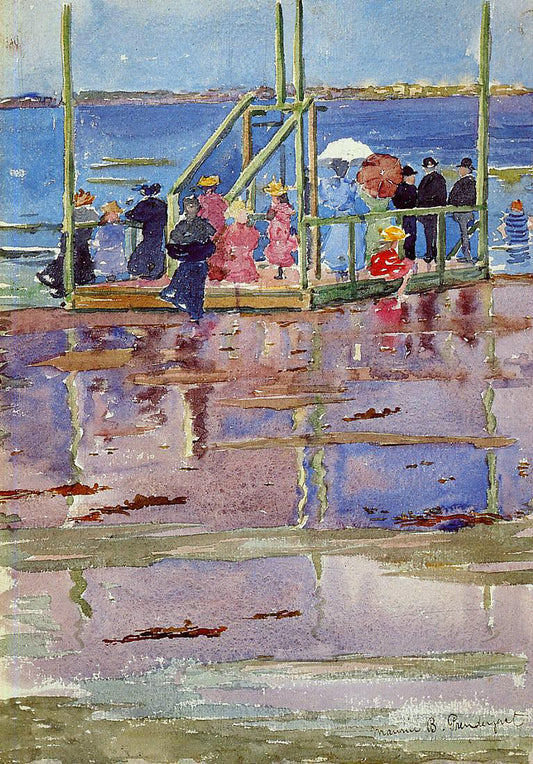  Maurice Prendergast Float at Low Tide, Revere Beach (also known as People at the Beach) - Canvas Print