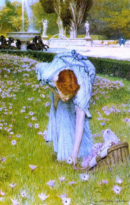  Sir Lawrence Alma-Tadema Flora: Spring in the Gardens of the Villa Borghese - Canvas Print