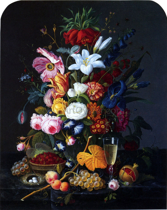  Severin Roesen Floral Still Life - Canvas Print