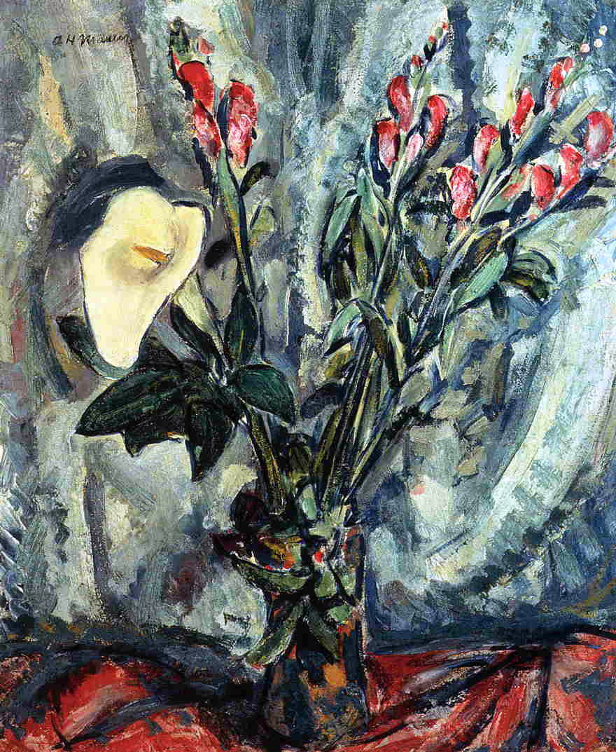  Alfred Henry Maurer Floral Still Life with Calla Lily - Canvas Print