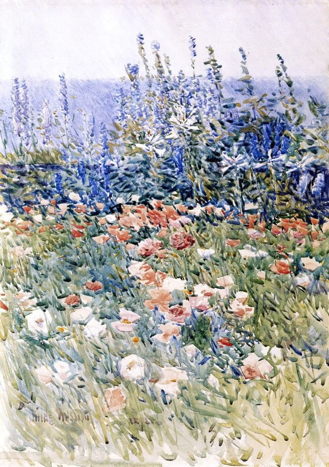  Frederick Childe Hassam Flower Garden, Isles of Shoals - Canvas Print