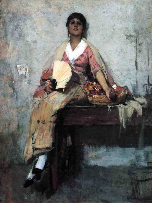  Frank Duveneck Flower Girl - Canvas Print