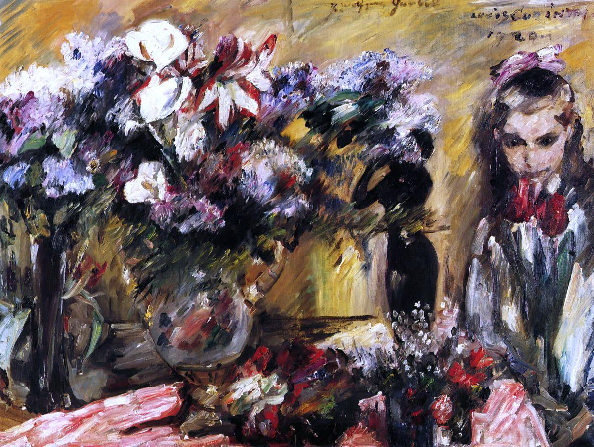  Lovis Corinth Flowers and Wilhelmine - Canvas Print