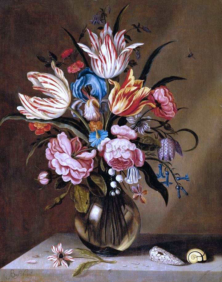  Abraham Bosschaert Flowers in a Glass Vase - Canvas Print