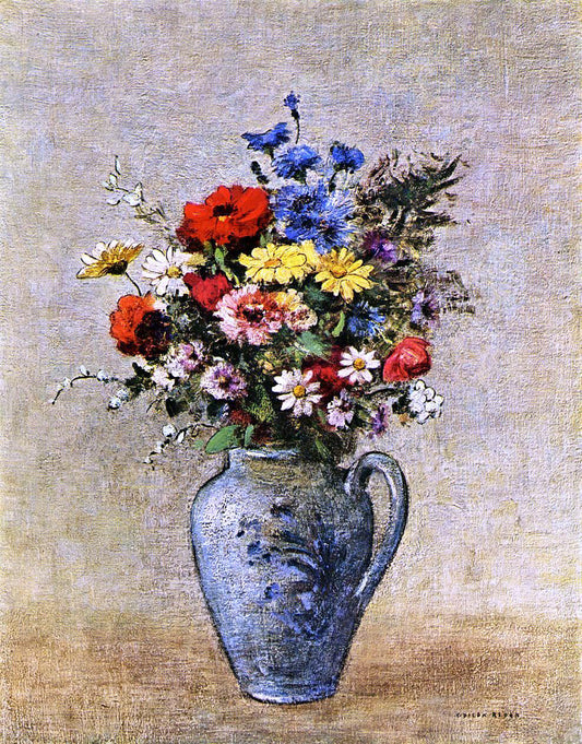  Odilon Redon Flowers in a Vase with one Handle - Canvas Print