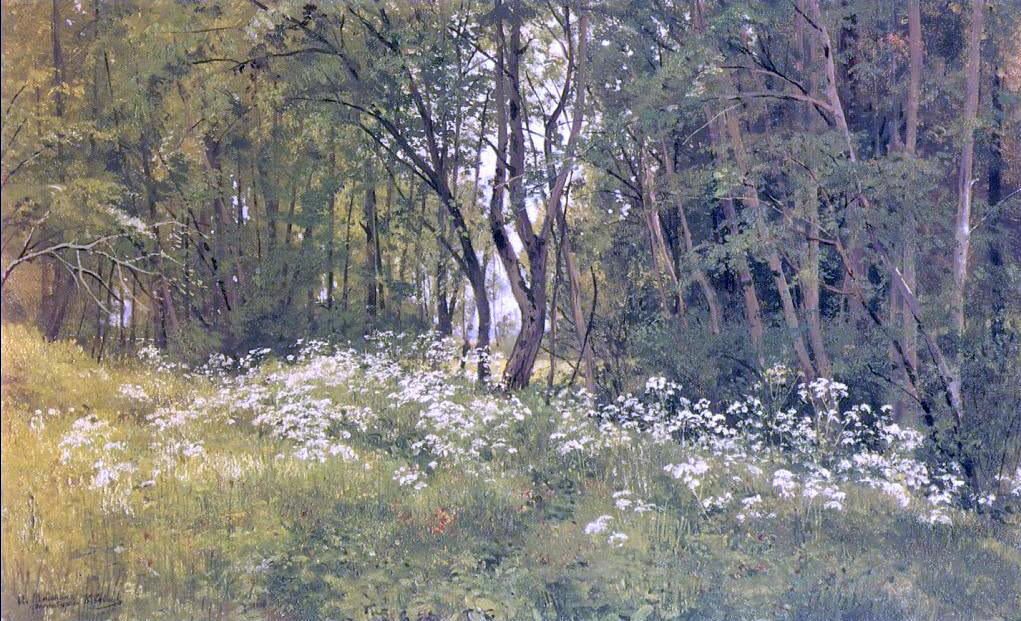  Ivan Ivanovich Shishkin Flowers on an Edge of a Wood - Canvas Print