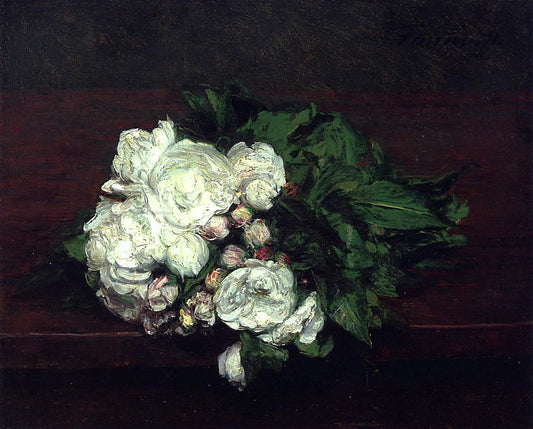  Henri Fantin-Latour Flowers, White Roses - Canvas Print