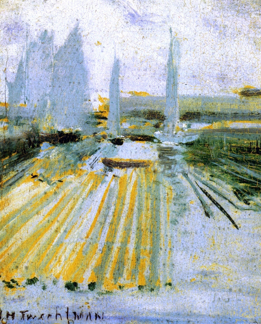  John Twachtman Fog and Small Sailboats - Canvas Print
