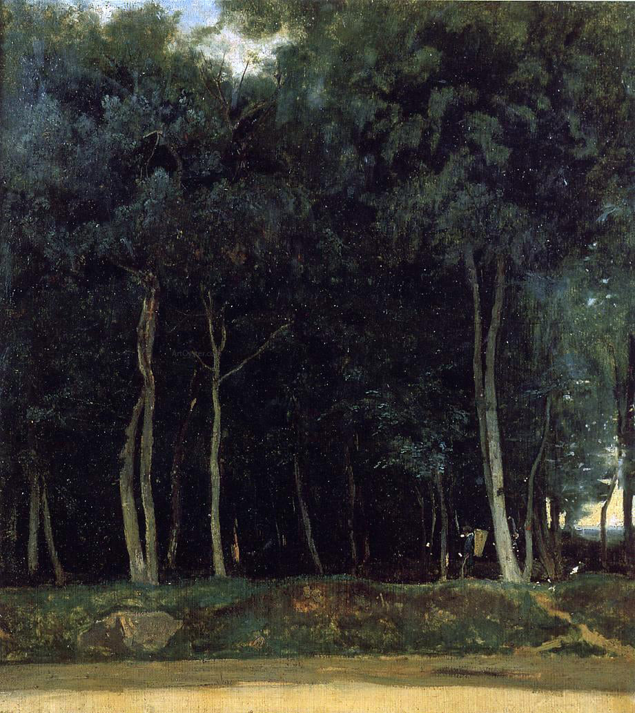  Jean-Baptiste-Camille Corot Fontainebleau, the Bas-Breau Road - Canvas Print