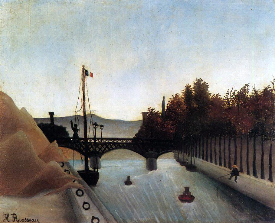  Henri Rousseau Footbridge at Passy - Canvas Print