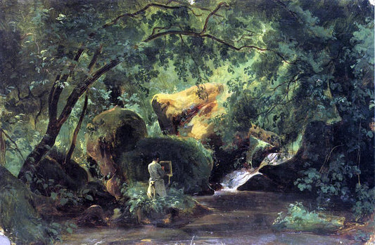  Andre Giroux Forest Interior with an Artist, Civita Castellana - Canvas Print