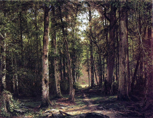  George Hetzel A Forest Scene with Mother and Child - Canvas Print