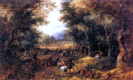  David Vinckboons Forest Scene with Robbery - Canvas Print
