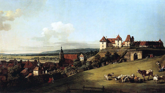  Bernardo Bellotto Fortress of Sonnenstein above Pirna - Canvas Print