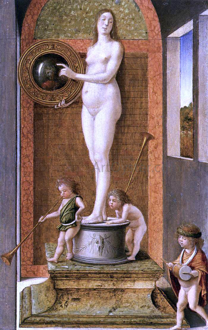  Giovanni Bellini Four Allegories: Prudence (or Vanity) - Canvas Print