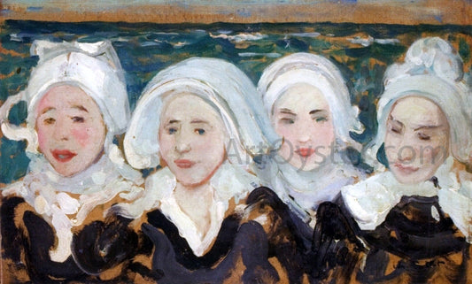  Charles Cottet Four Breton Women at the Seashore - Canvas Print