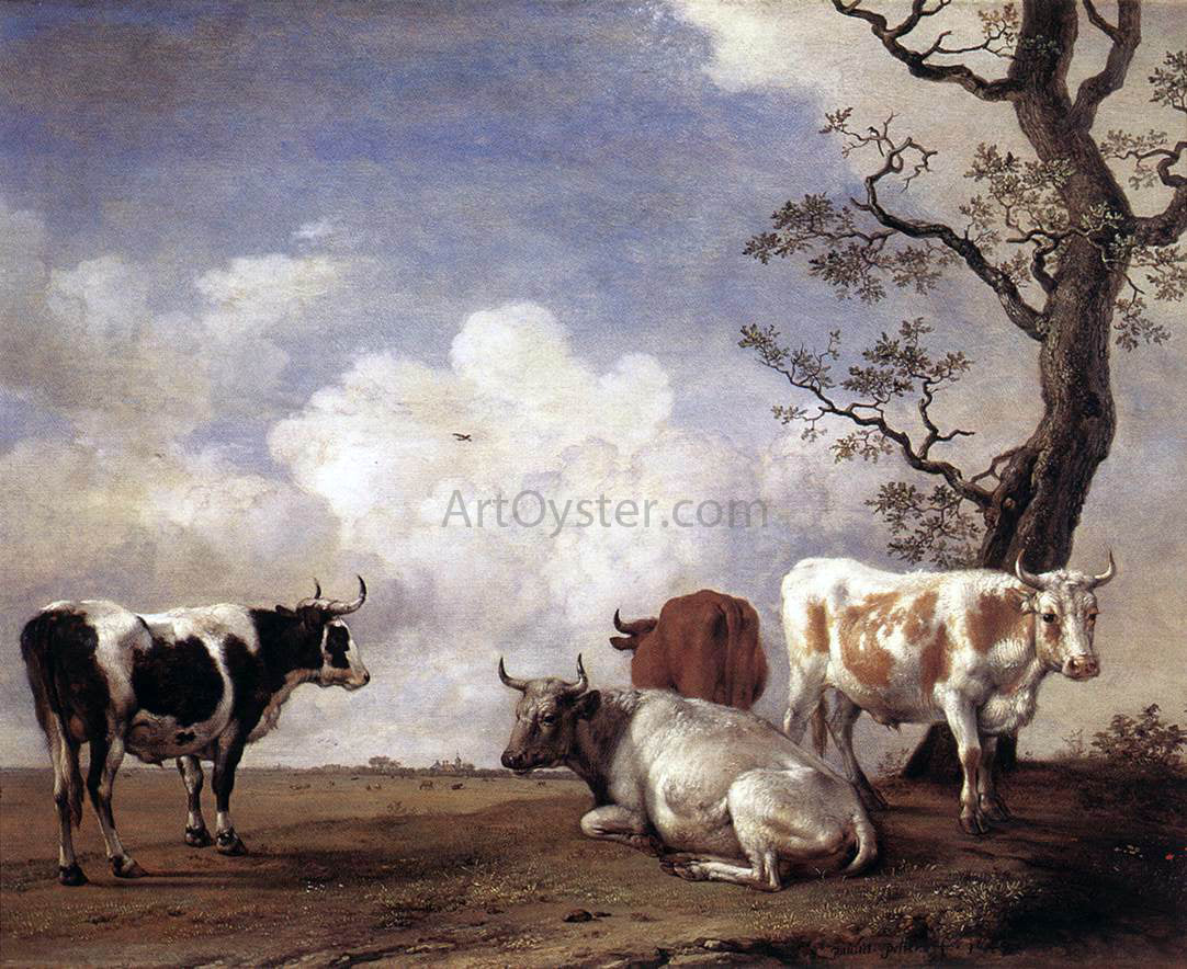  Paulus Potter Four Bulls - Canvas Print