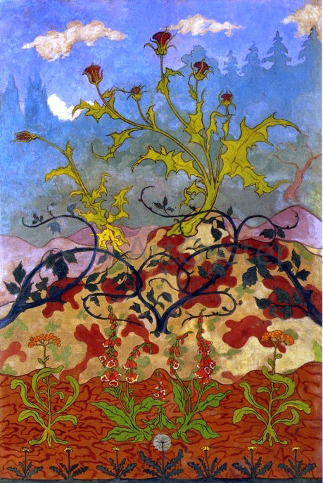  Paul Ranson Four Decorative Panels: Thistle and Digitales - Canvas Print