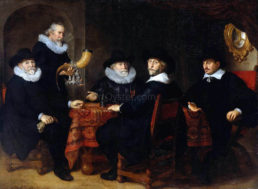  Govert Teunisz Flinck Four Governors of the Arquebusiers Civic Guard, Amsterdam - Canvas Print