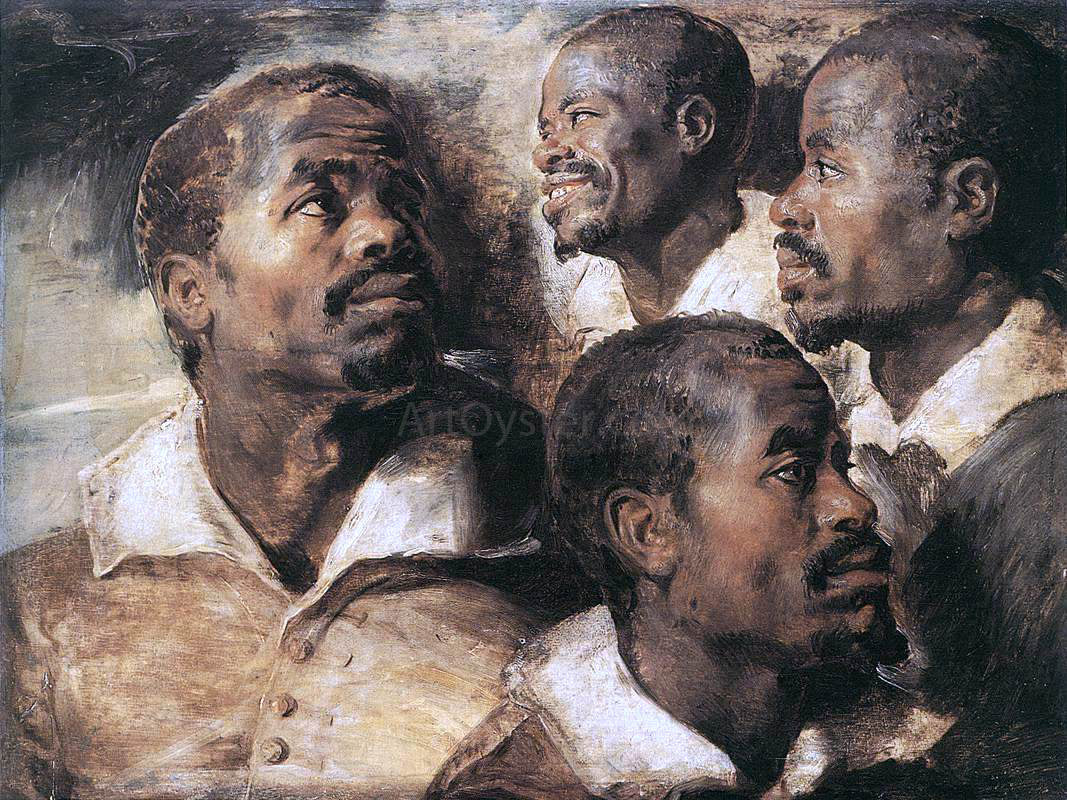  Peter Paul Rubens Four Studies of the Head of a Negro - Canvas Print