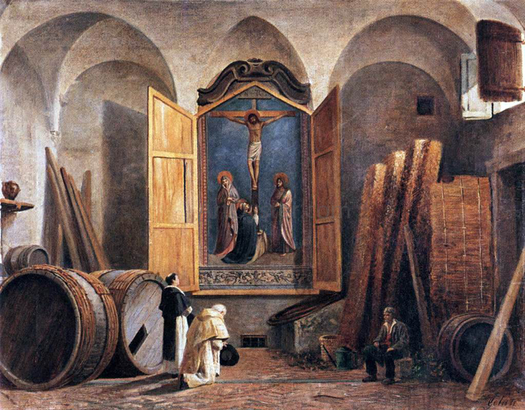  Lorenzo Gelati Fra Angelico in the Refectory of San Domenico - Canvas Print