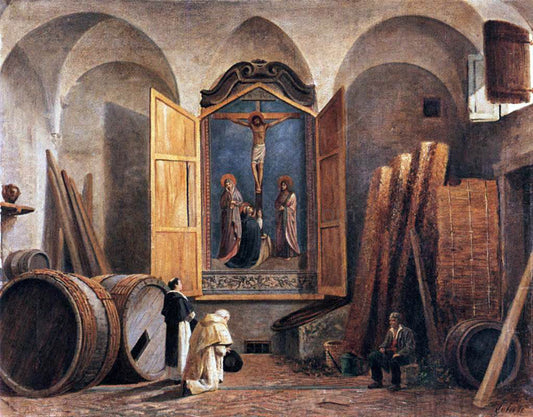  Lorenzo Gelati Fra Angelico in the Refectory of San Domenico - Canvas Print