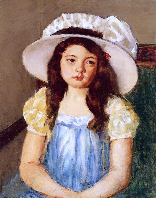  Mary Cassatt Francoise Wearing a Big White Hat - Canvas Print