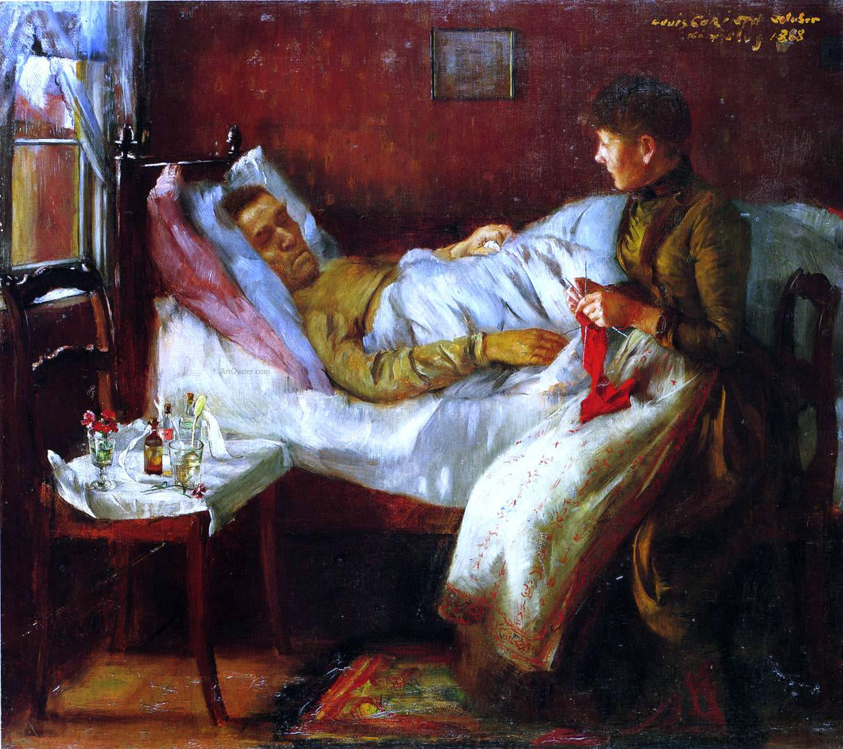  Lovis Corinth Franz Heinrich Corinth on His Sickbed - Canvas Print