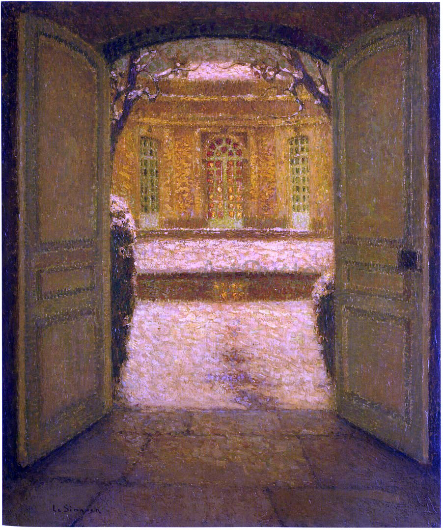  Henri Le Sidaner French Pavillion at Versailles in Snow - Canvas Print