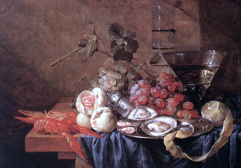  Jan Davidsz De Heem Fruit and Seafood - Canvas Print