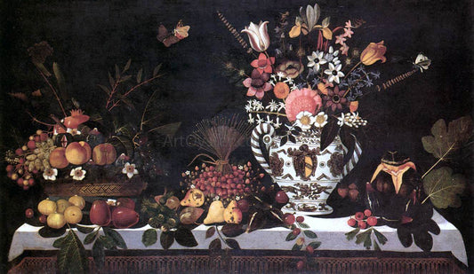  Master of Hartford Still-life Fruit Still-Life with a Vase of Flowers - Canvas Print