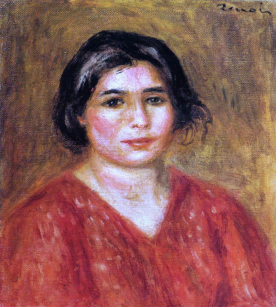  Pierre Auguste Renoir Gabrielle in a Red Blouse - Canvas Print