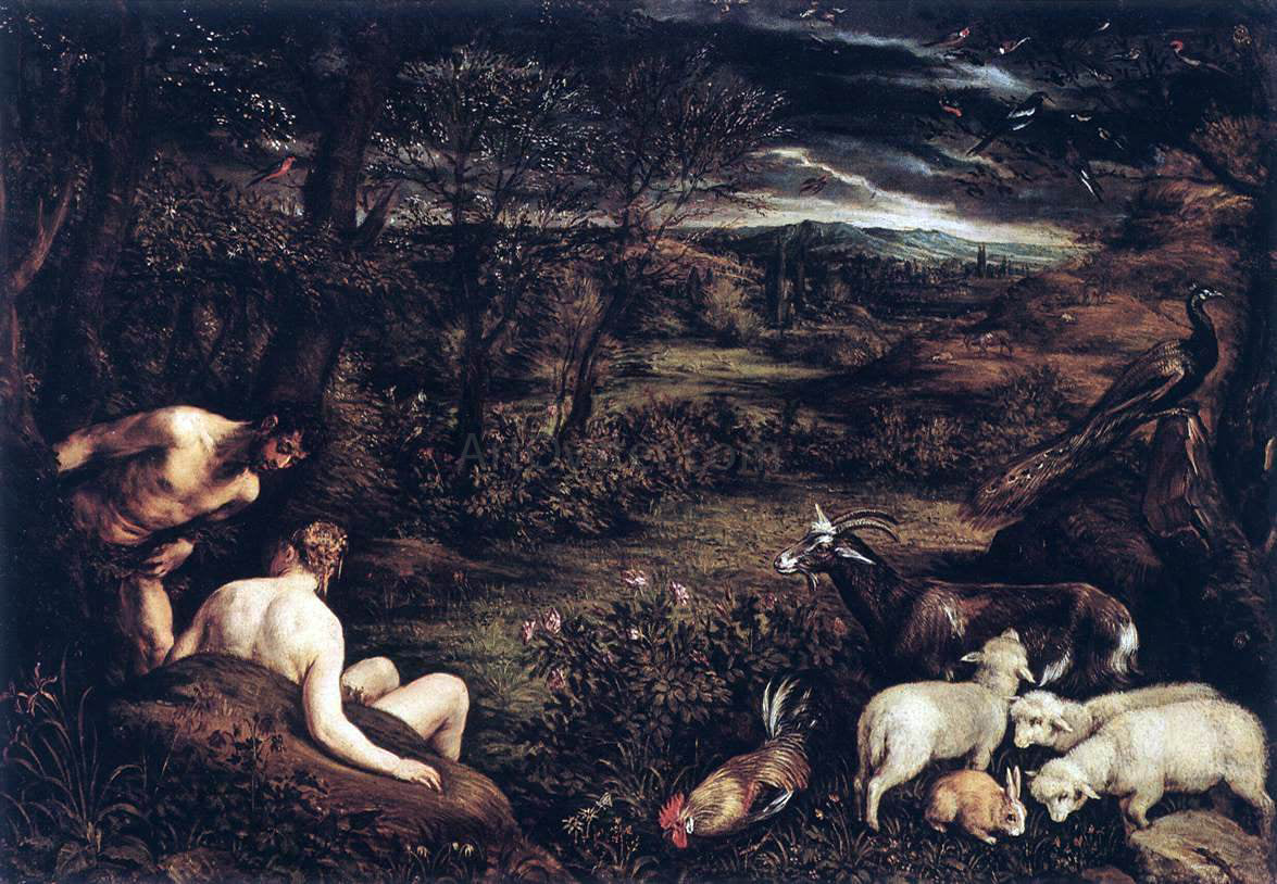  Jacopo Bassano Garden of Eden - Canvas Print