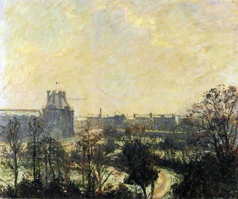  Camille Pissarro Garden of the Louvre: Snow Effect - Canvas Print