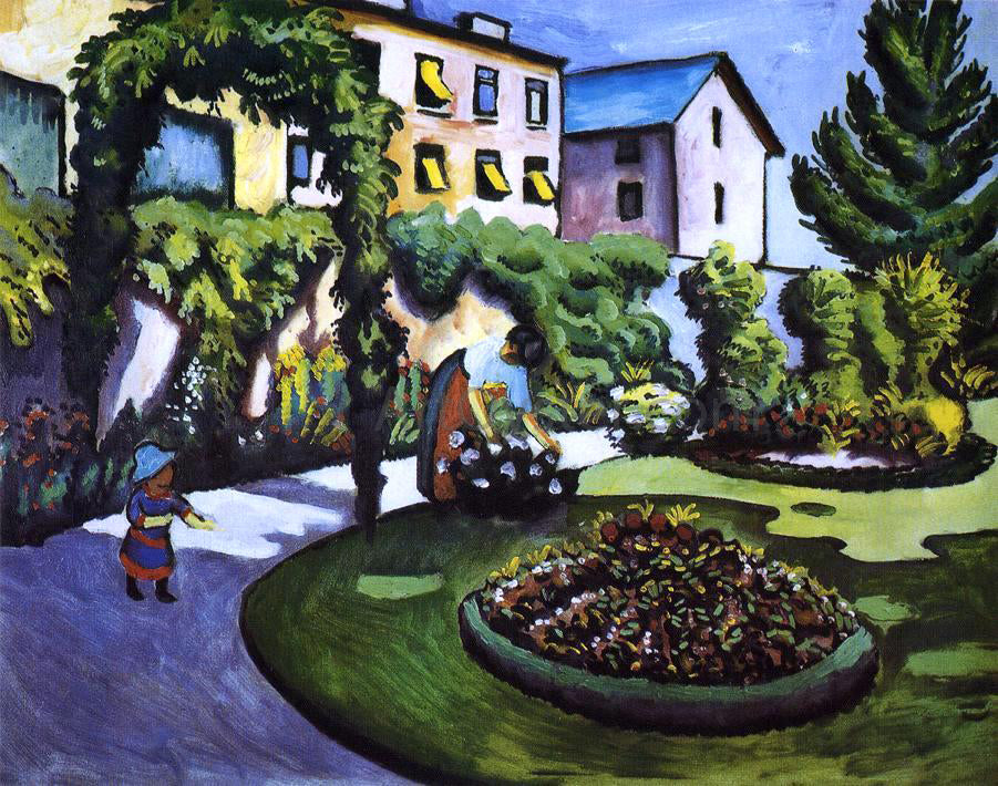  August Macke Garden Picture (also known as The Macke's Garden in Bonn) - Canvas Print