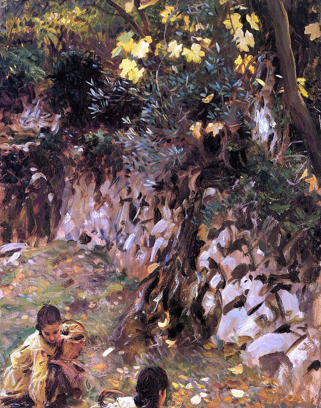  John Singer Sargent Gathering Blossoms, Valdemosa - Canvas Print