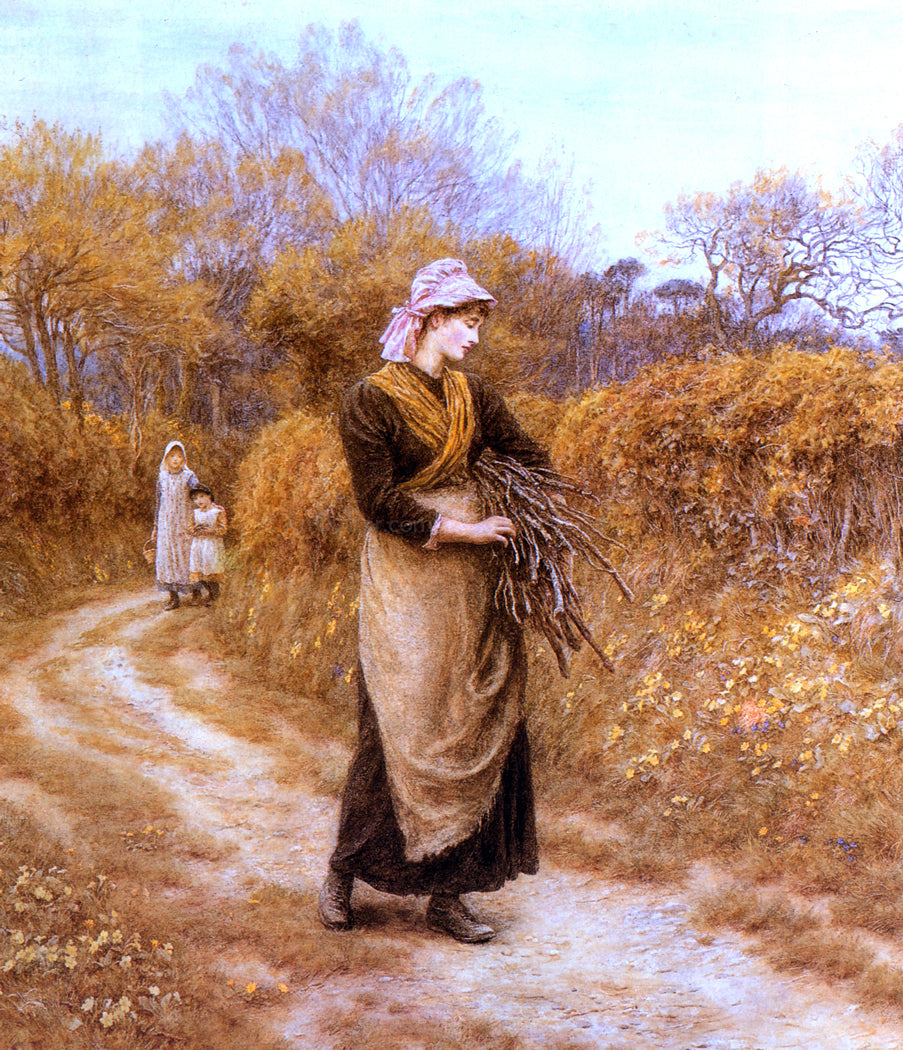  Helen Allingham Gathering Firewood - Canvas Print