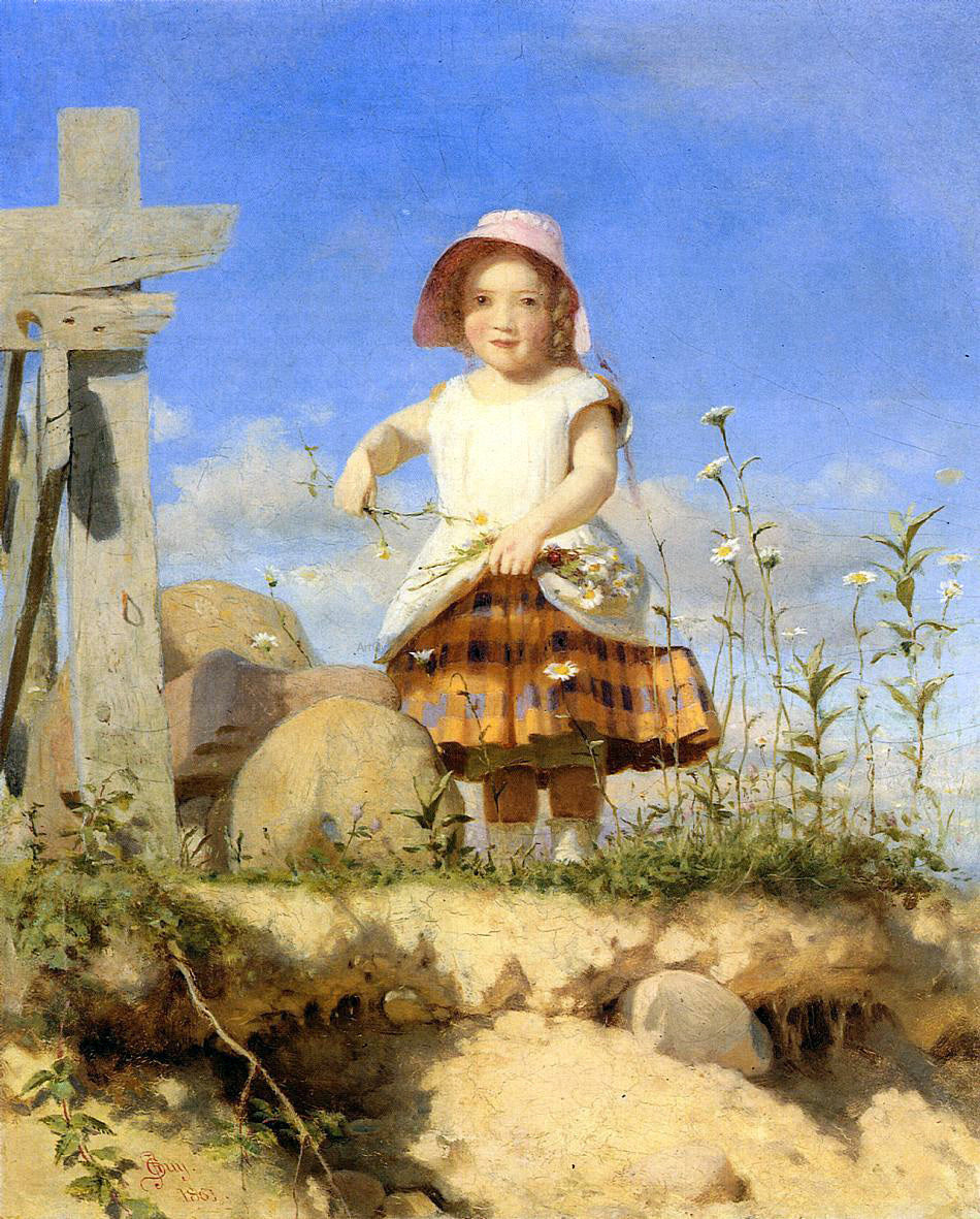  Seymour Joseph Guy Gathering Flowers - Canvas Print