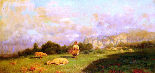  Francesco Lojacono Gathering Sticks - Canvas Print