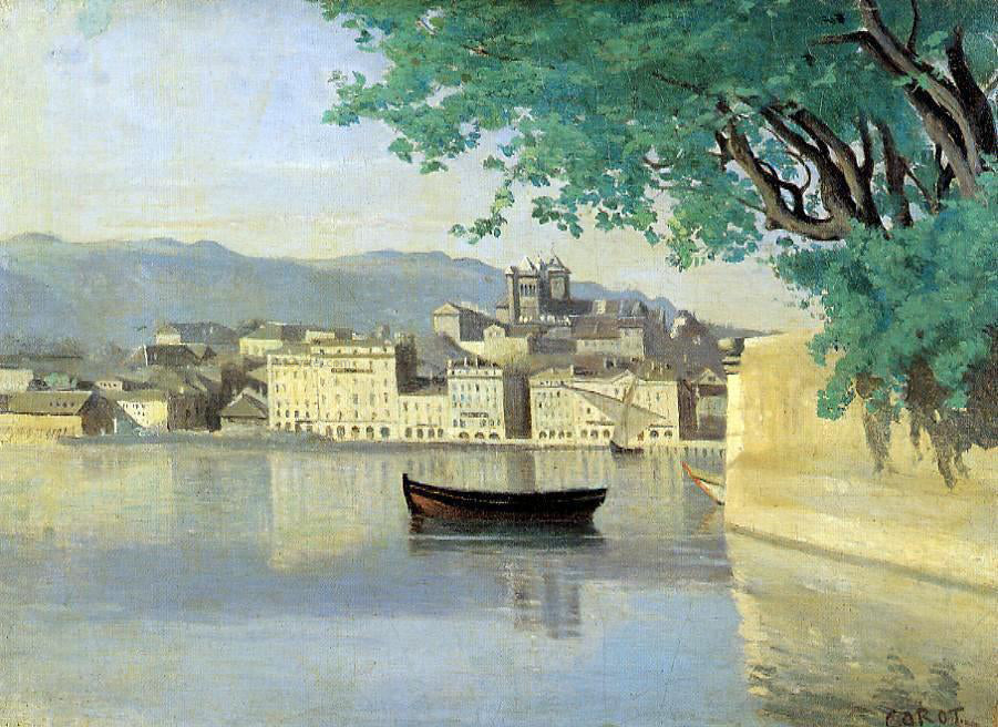  Jean-Baptiste-Camille Corot Geneva - View of Part of the City - Canvas Print