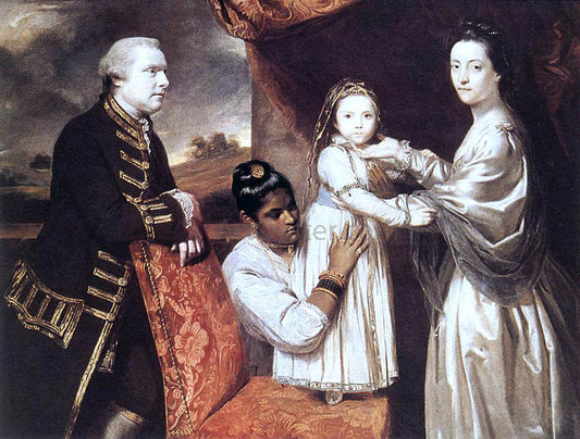  Sir Joshua Reynolds George Clive and his Family with an Indian Maid - Canvas Print